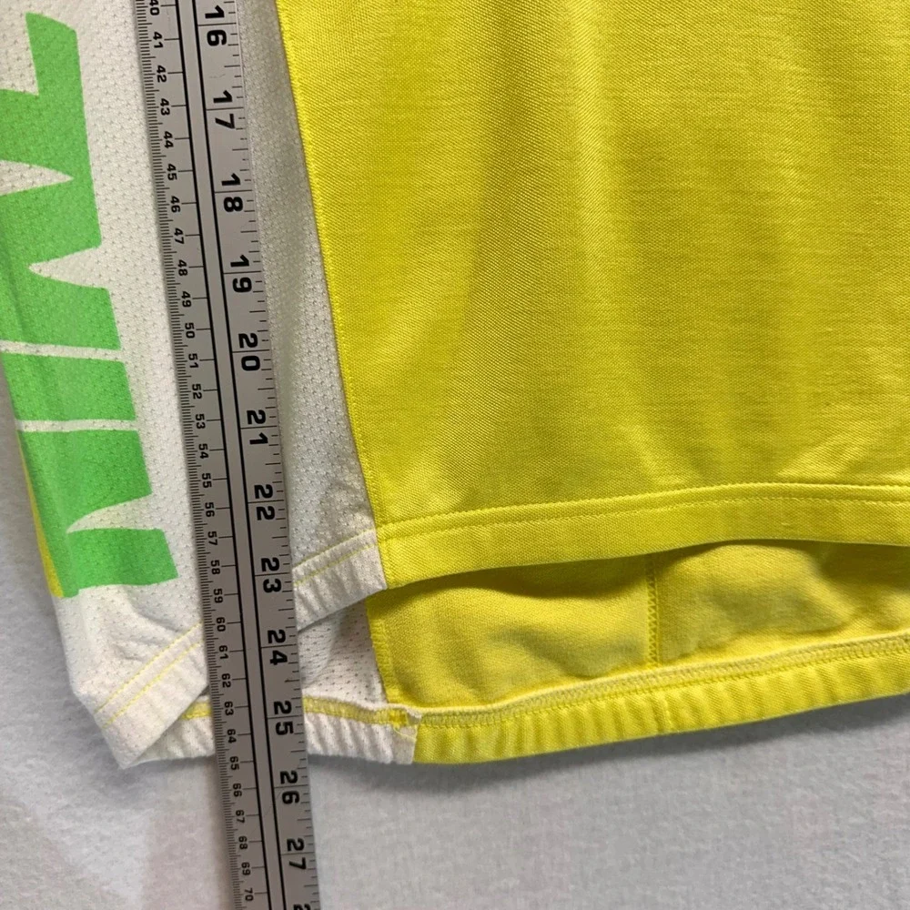 VTG Nike Cycling Jersey Mens S Neon Yellow Green 90s Quarter Zip Mesh Pockets